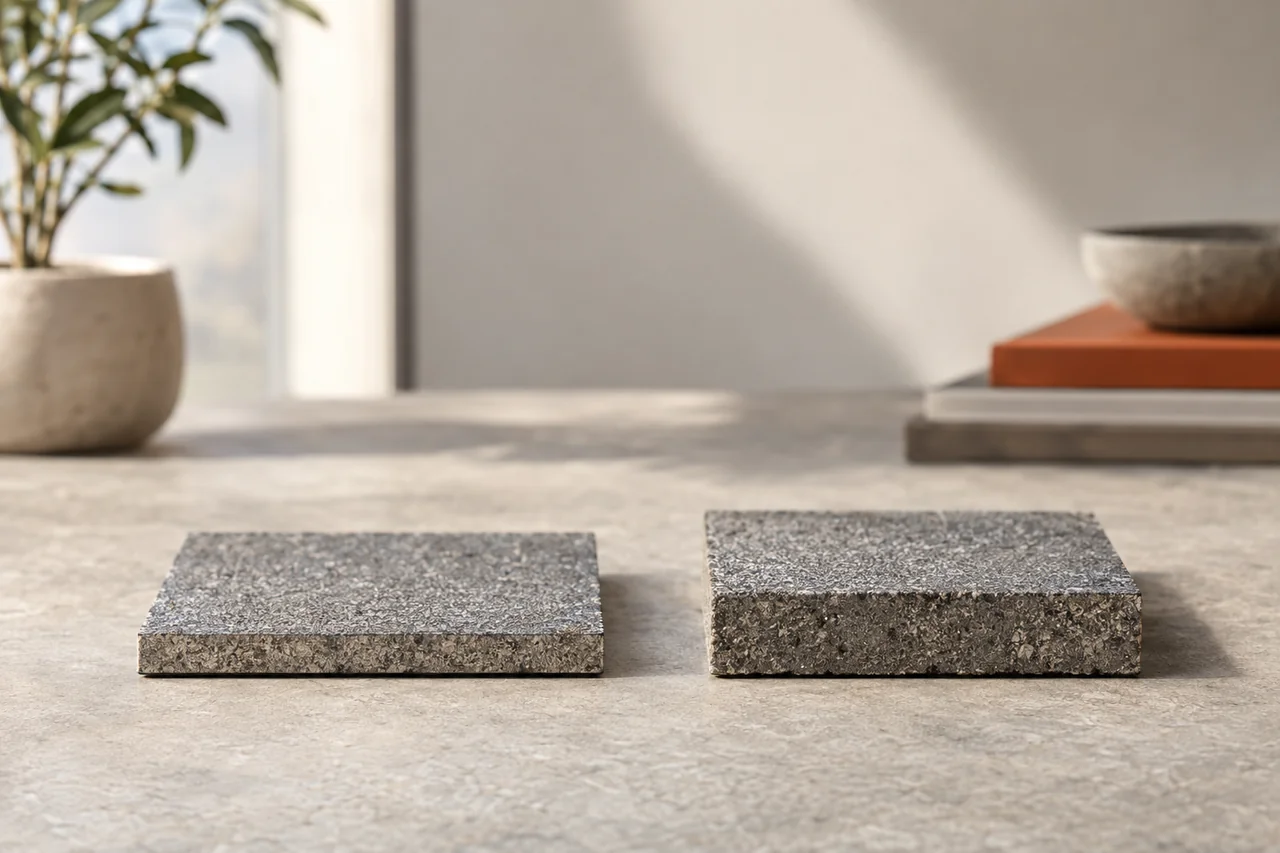 Vergleich mineralischer Materialmuster
