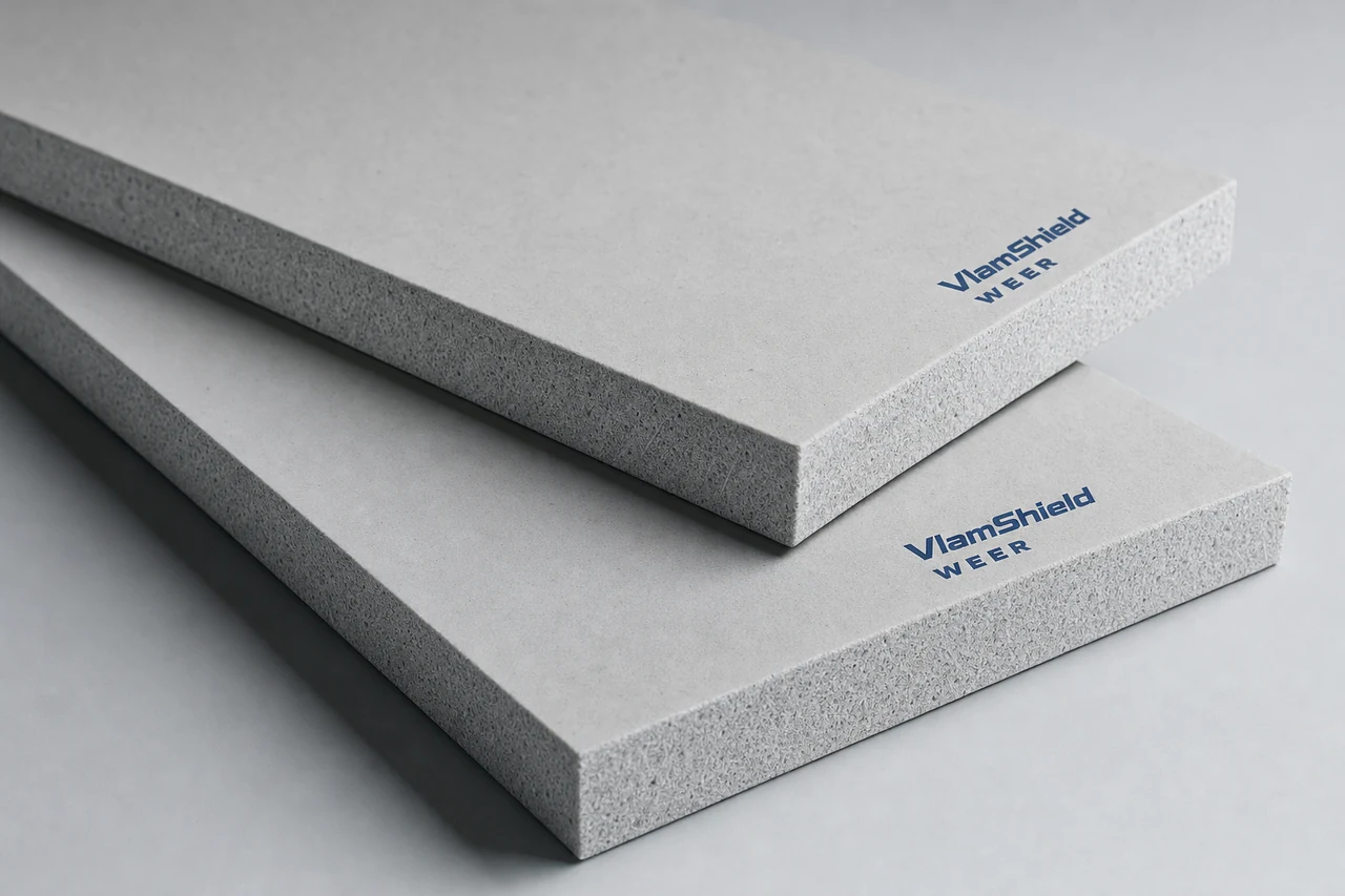 VlamShield WEER: Weerbestendige mineraalplaat voor randen en details